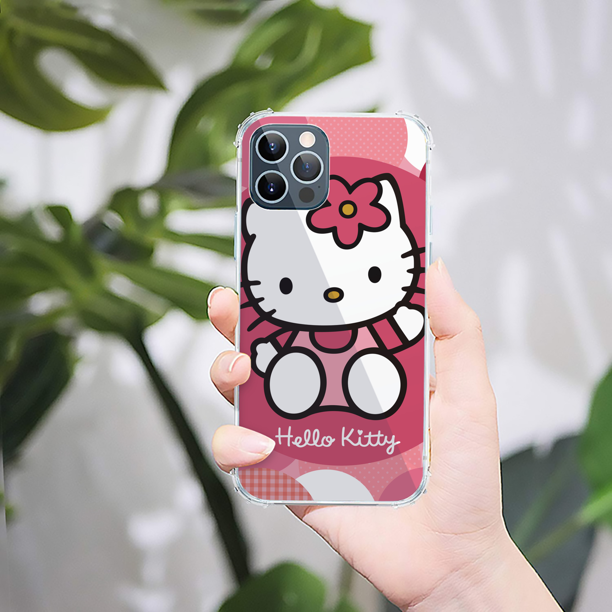 （画像用） Hello Kitty ハローキティ 【iPhone 12シリーズ対応】透明スマホケース（クリアソフトケース）
